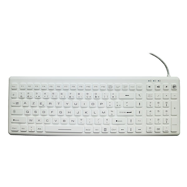 Clavier lavable, étanche IP68, hydrofuge et désinfectable Hygiclav Full Size avec pavé numérique