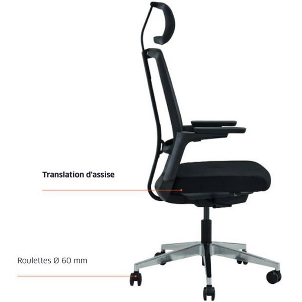 Chaise de bureau ergonomique Network confort 8h